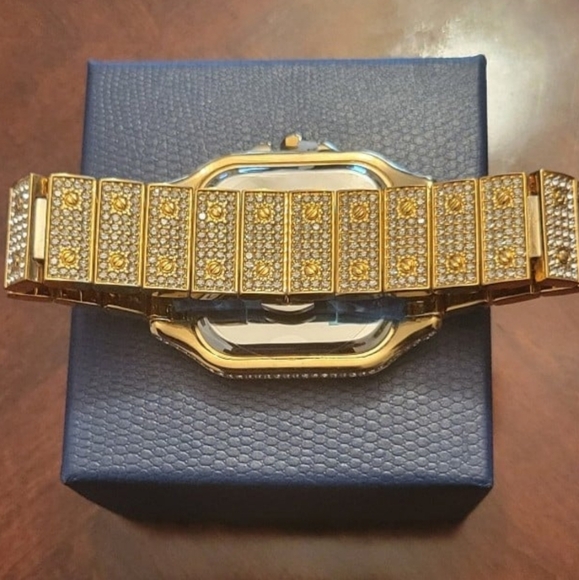 Mens Hip Hop Rapper Full Iced Out Simulated Diamond Waterproof Quartz Wa… - Picture 10 of 11